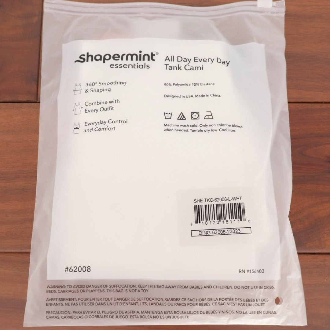 Shapermint Essentials All Day Every Day Tank Cami Womens Large White Shapewear