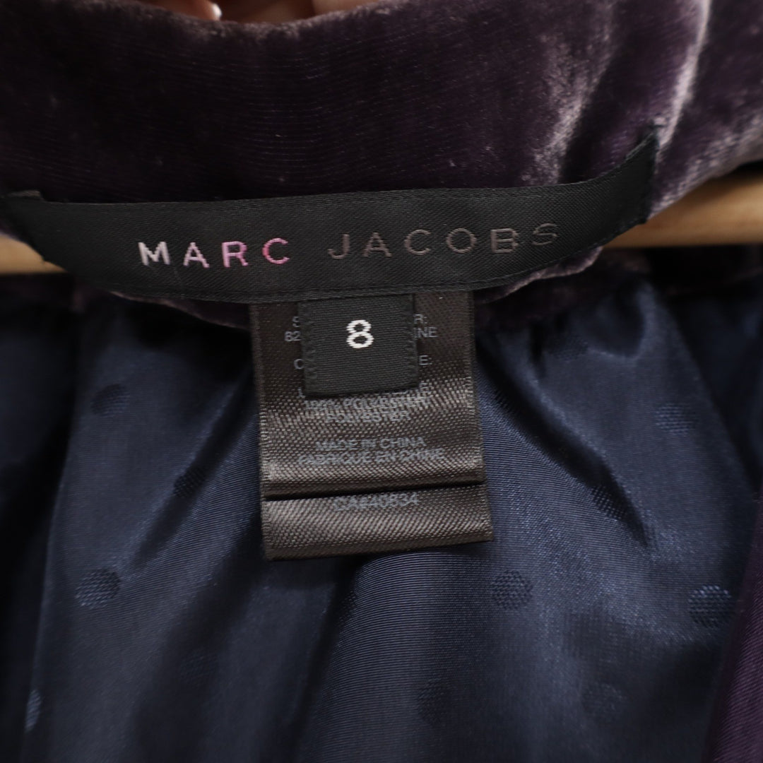 Marc Jacobs Purple Silk Blend Velvet Bolero Shrug Tie Front Jacket Size 8