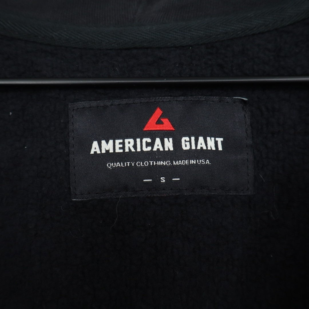 American Giant Relaxed Classic Full Zip Hoodie Mens Small Black Fleece Lined