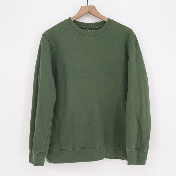 PS/Basics Sweatshirt Mens M Oversized Fit Green Crew Neck Fleece Excellent