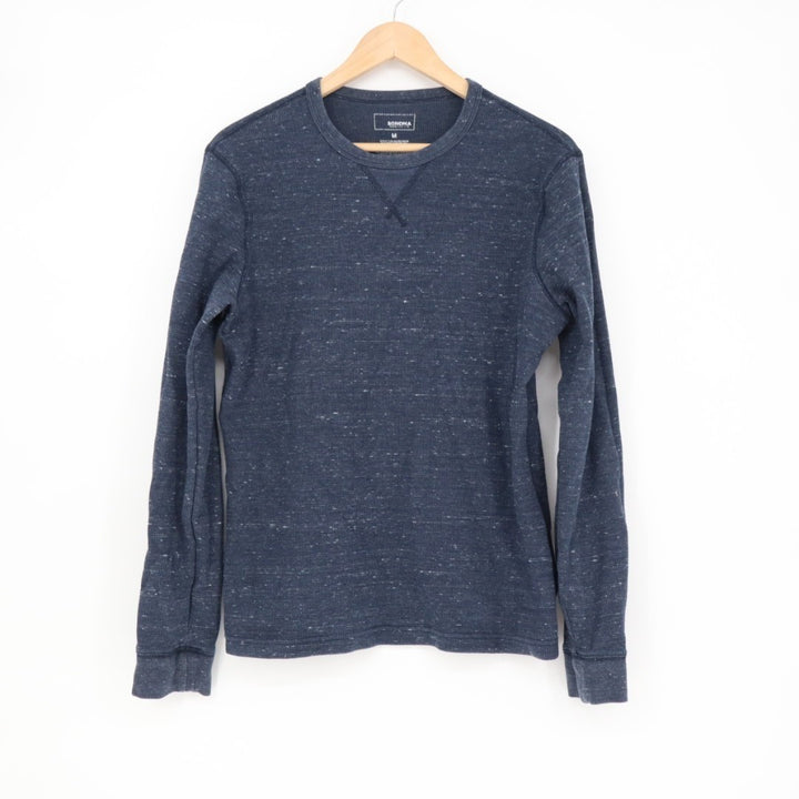 Sonoma Goods For Life Thermal Shirt Mens M Heather Blue Cotton Knit Crew Neck