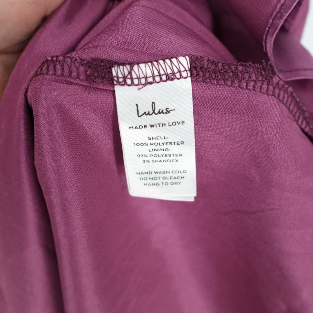 Lulus Revered Elegance Maxi Dress Womens XL Purple Lined Pleated Strapless Party