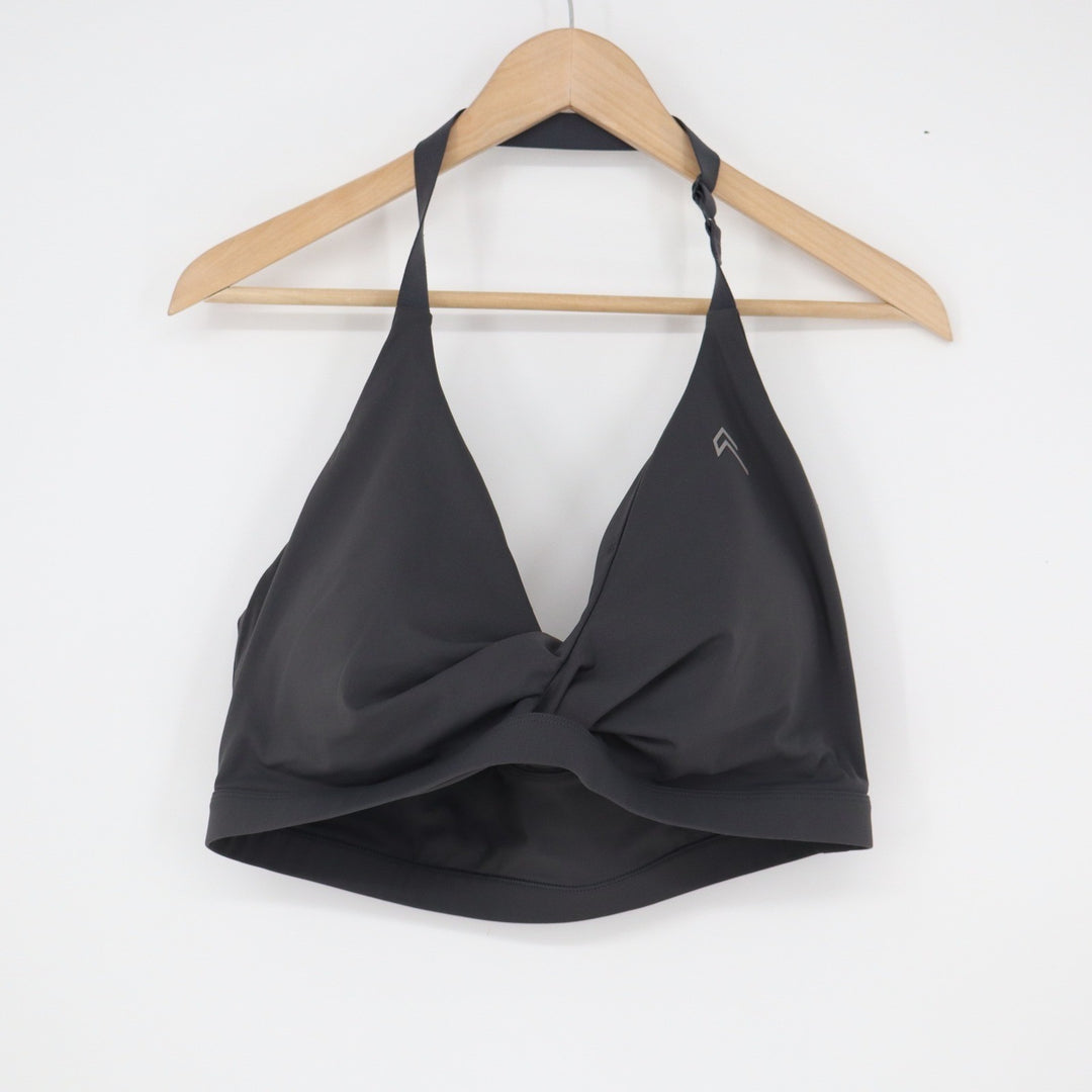 Myprotein Composure Halter Sports Bra Black Twist Front XXL