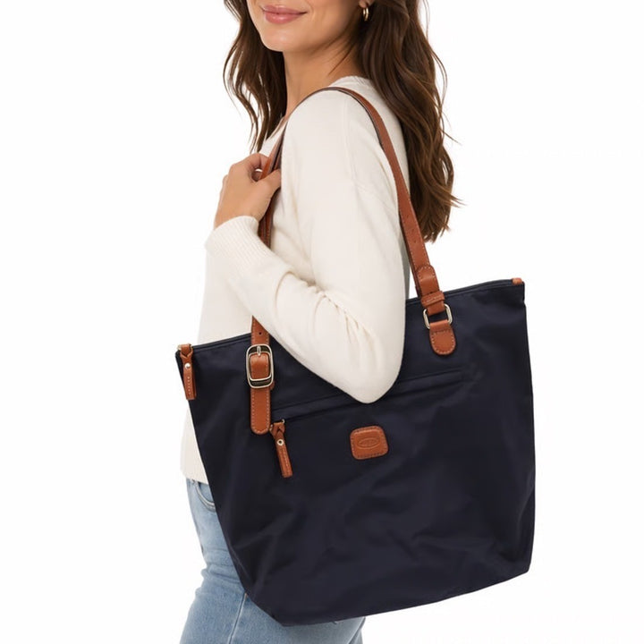 Bric's X Bag Womens Handbag Ocean Blue Pockets Double Handle 3 In 1 Tote Bag