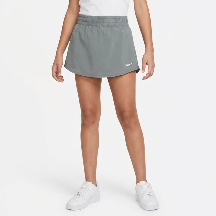 Nike One Dri-FIT Girls Training Skort Smoke Grey Kids Size S NEW