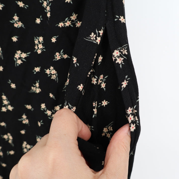 American Eagle Outfitters One Shoulder A Line Dress Womens Medium Black Floral