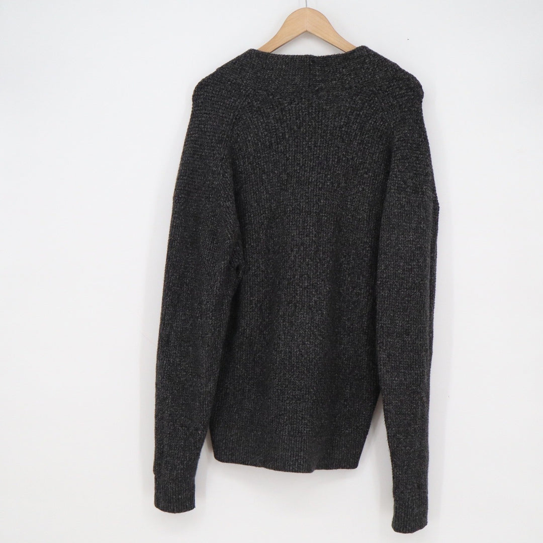 Abercrombie & Fitch Mens Oversized Cardigan Sweater Dark Charcoal Gray Medium
