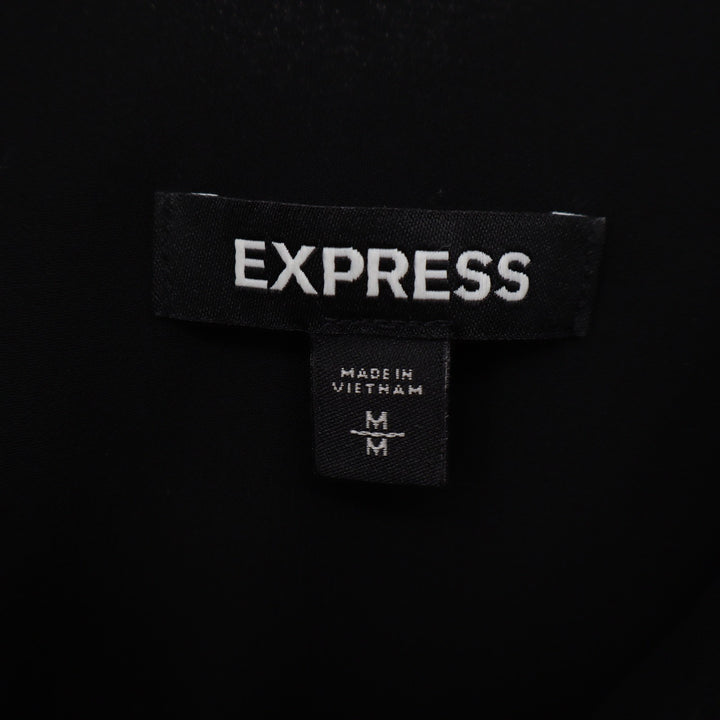 Express Black V-Neck Spaghetti Strap Bodysuit Size M Solid Sleeveless Top