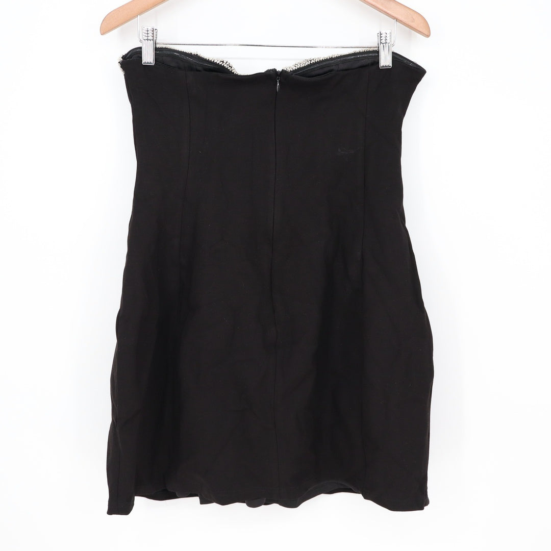 Angel Biba Arabella Mini Dress Strapless Diamante Trim Black XL