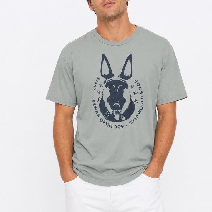 Call of Duty T-Shirt Mens Large Riley Beware Of The Dog Sage Green Graphic Exc
