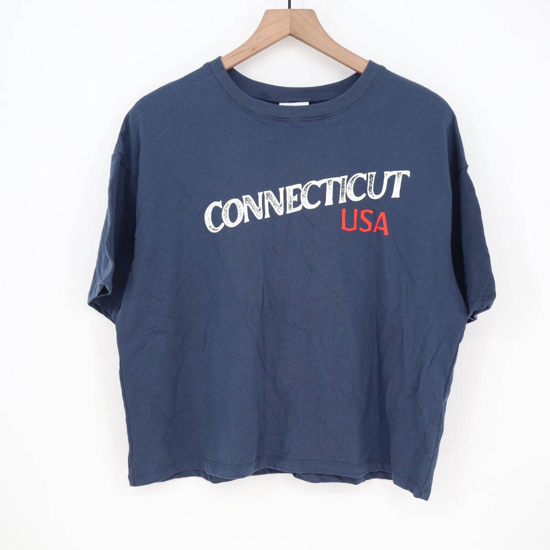 Where I'm From Connecticut USA Navy Blue Graphic T-Shirt Mens Medium