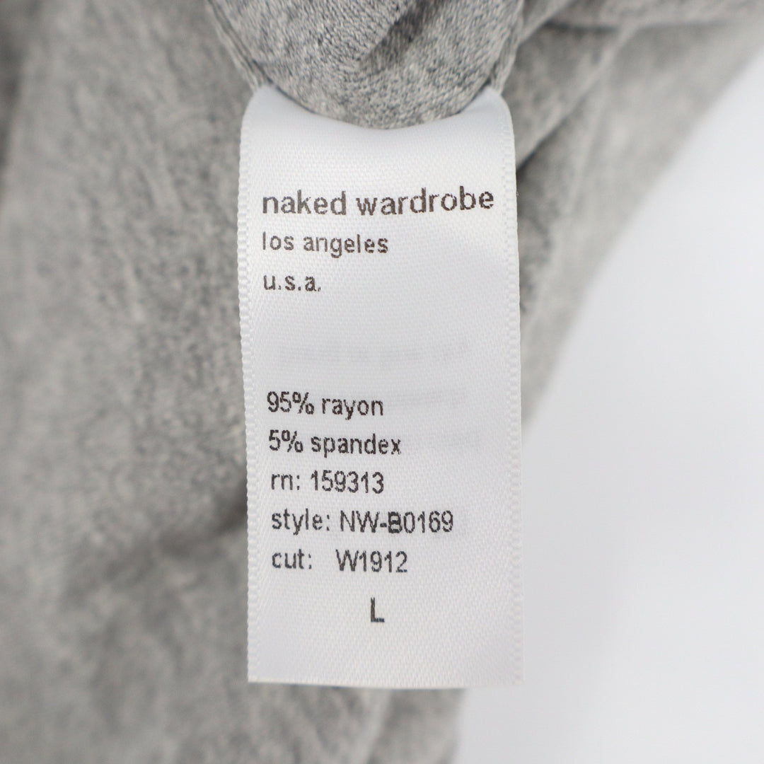 Naked Wardrobe Heather Gray Scoop Neck Sleeveless Bodysuit Women's Large