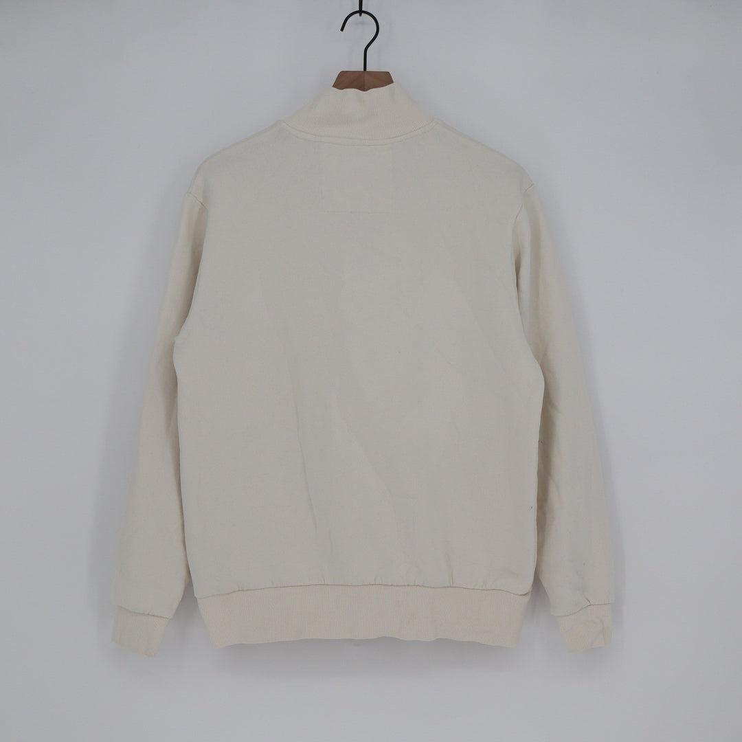 Cactus Man Ricky Singh Mens Medium Quarter Zip Sweatshirt Cream Off-White