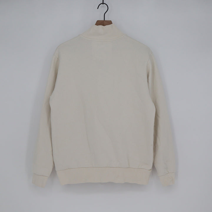 Cactus Man Ricky Singh Mens Medium Quarter Zip Sweatshirt Cream Off-White