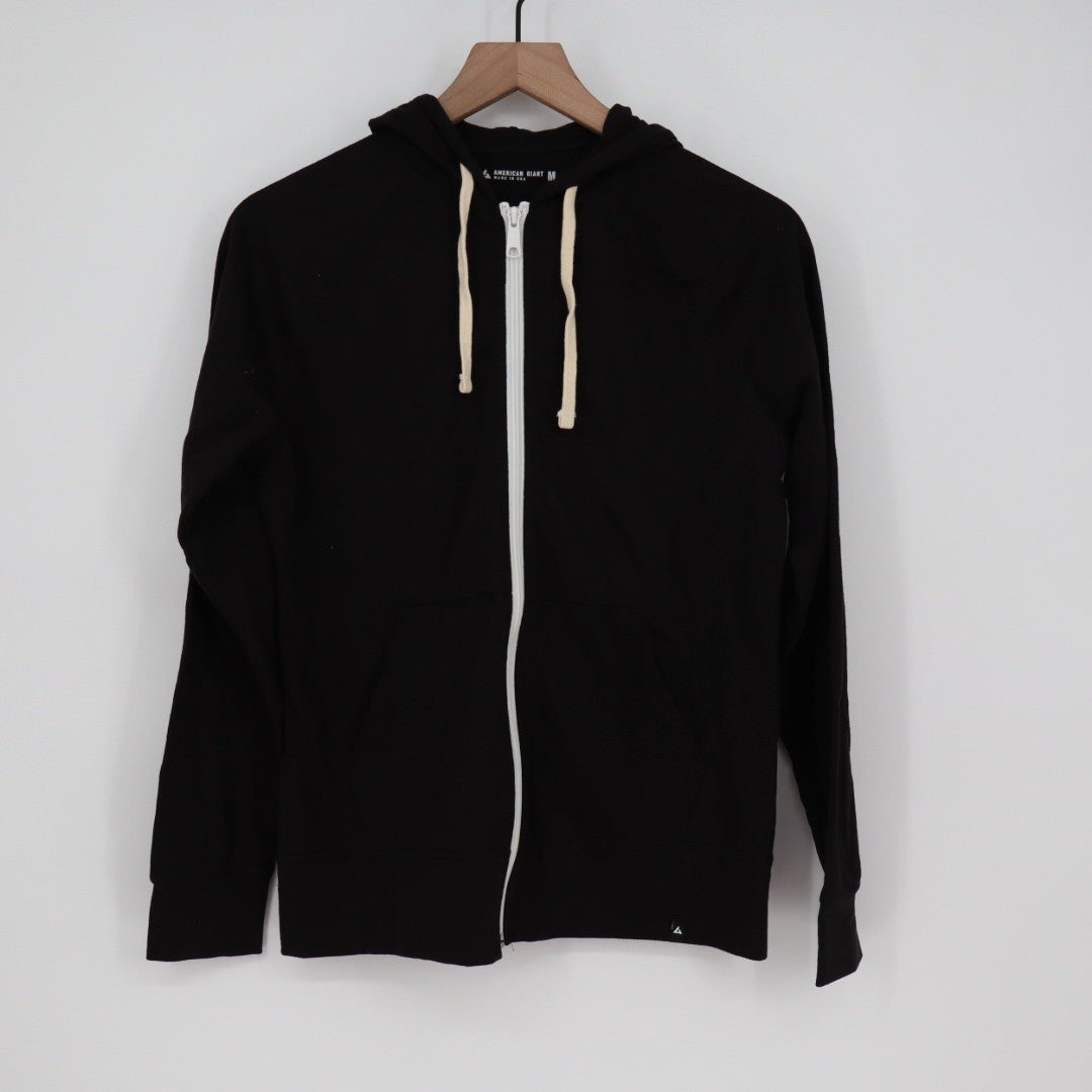 American Giant Full Zip Hoodie Black Made in USA Size Medium Casual Comfort