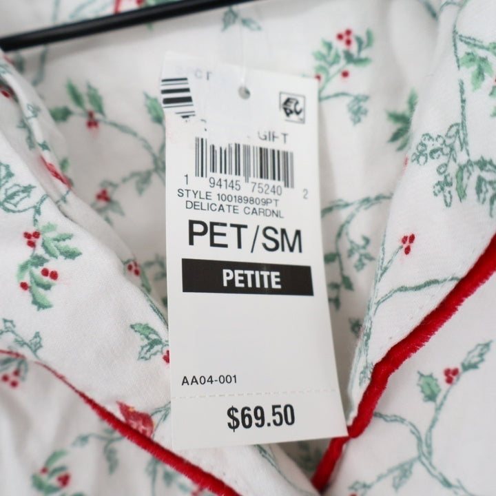 Charter Club Intimates Sleepshirt Womens PS White Floral Stretch Notch Collar