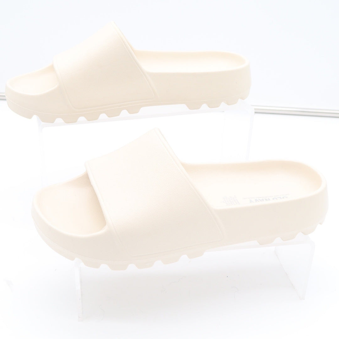 Old Navy Cream Platform Slide Sandals Women Size 7 Lug Sole Foam
