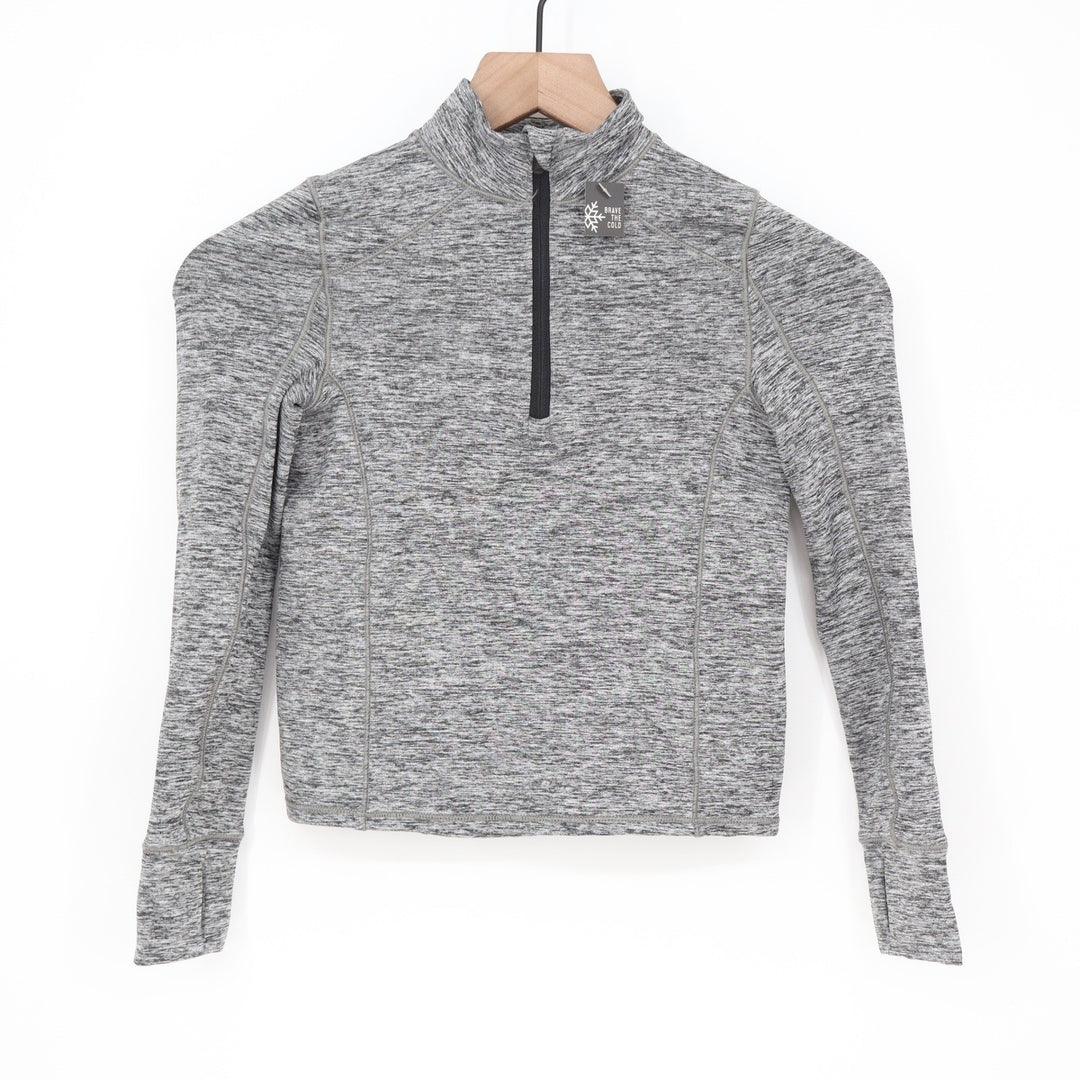 DSG Girls XS 6-7 CWC 1/4 Zip Pure Black Spacedye Cold Weather Compression Top