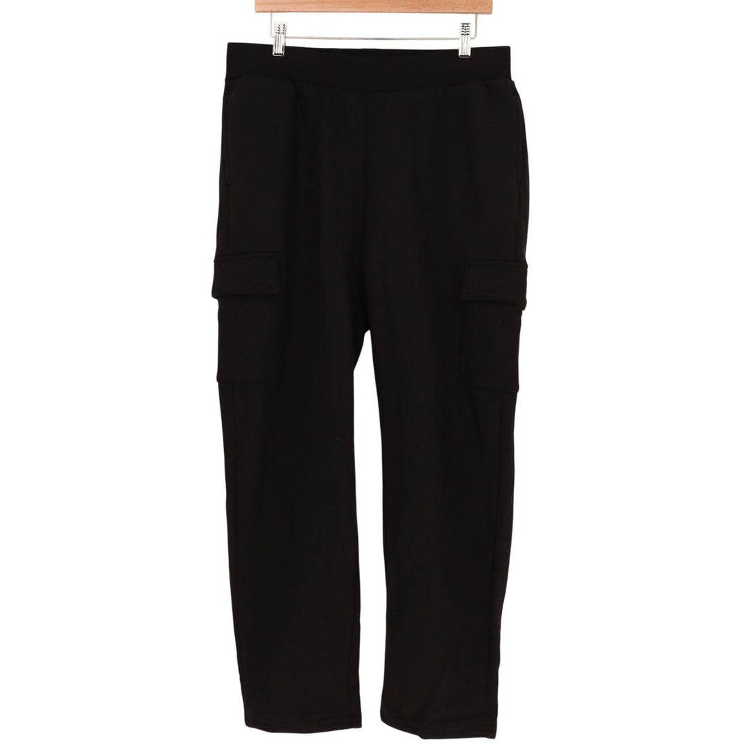 American Giant Sweatpant Womens XL Black Cotton Cargo Pockets Straight High Rise