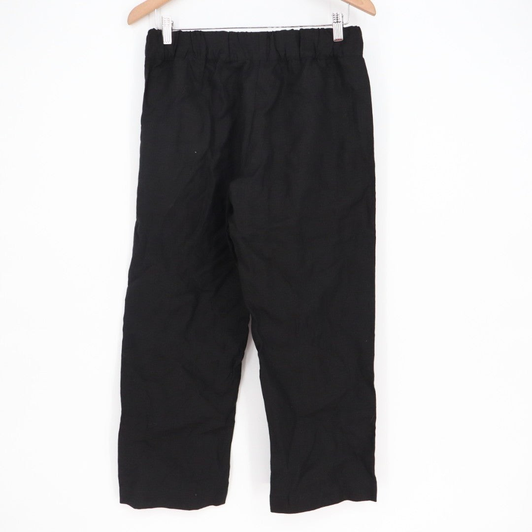American Giant Pants Womens Small Black Linen Relaxed Fit Summer Made in USA
