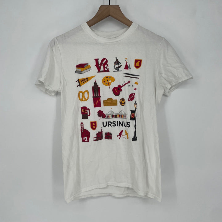 Anvil Ursinus College T Shirt Graphic Print White Short Sleeve Size SP