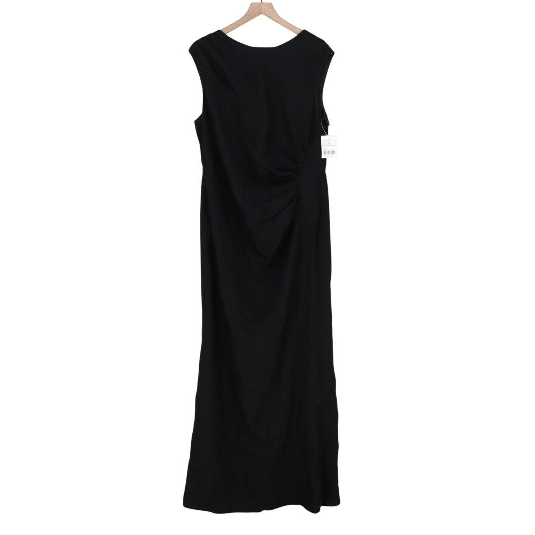 After Six Sleeveless Cap Shoulder Crepe Maxi Dress Trumpet Skirt In Black