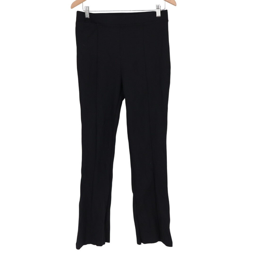 American Giant Pants Womens 12 Black Stretch High Rise Elastic Waist Flared Leg