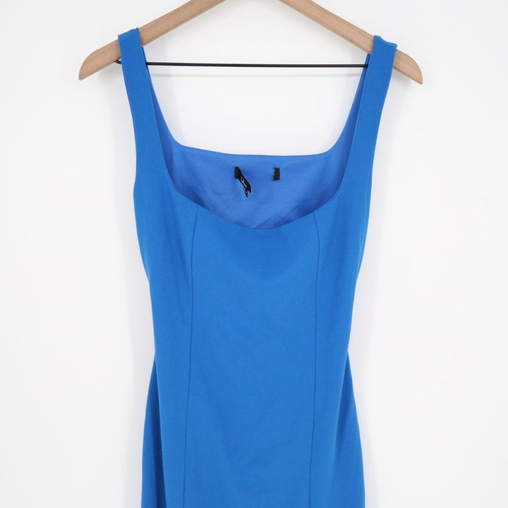 Lulus Davana Cutout Midi Dress Womens Medium Bright Blue Sleeveless Scoop Neck