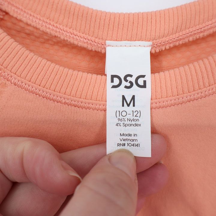 DSG Girls Seamless Long Sleeve Training Top Peach Coral Thumbholes Size M 10-12