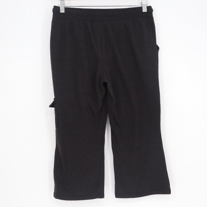NYL New York Laundry Active Black Wide Leg Cropped Cargo Joggers Pants Size M