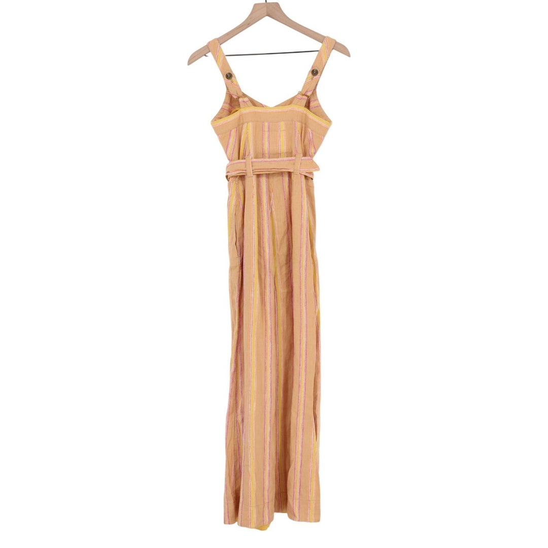 Anthropologie Arlene Jumpsuit Womens 0 Multi Striped Belt Waist Adjustable Strap