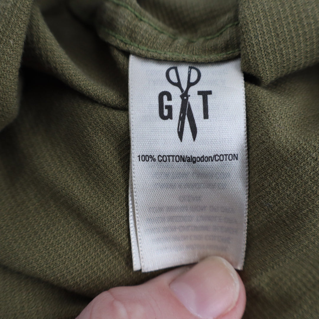 Goodthreads Shirt Mens Large Olive Green Cotton Long Sleeve Slim Fit Button Up