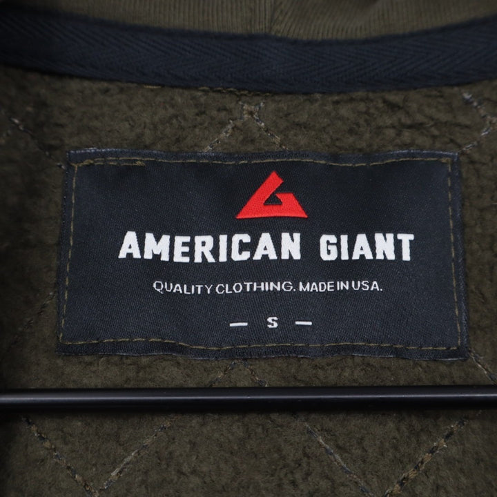 American Giant Diamond Stitch Classic Full Zip Hoodie Mens Small Olive Green