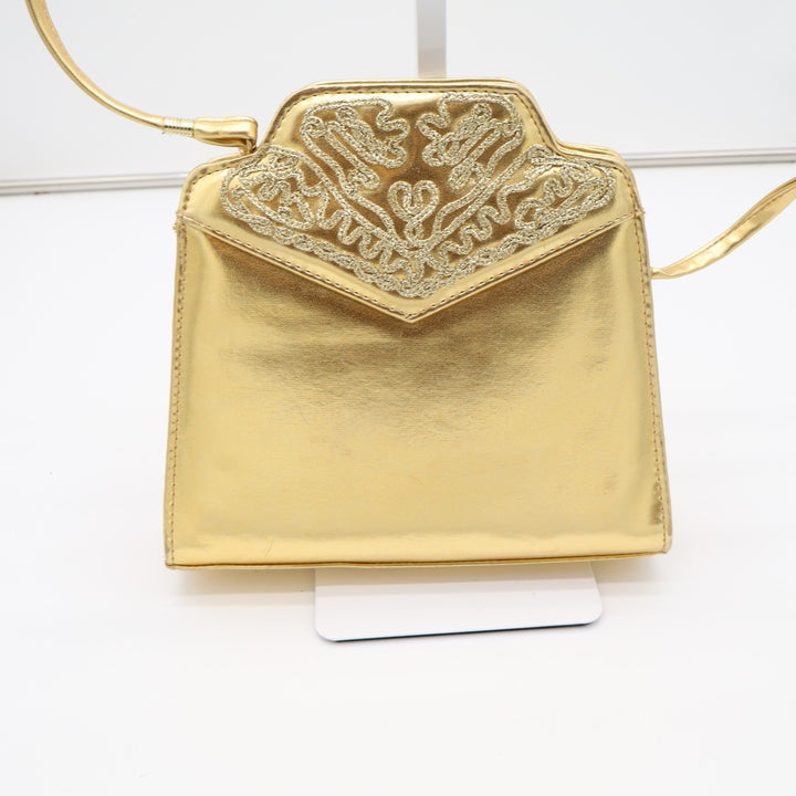 Unbranded Shoulder Bag Womens OS Evening Soutache Gold Metallic Good