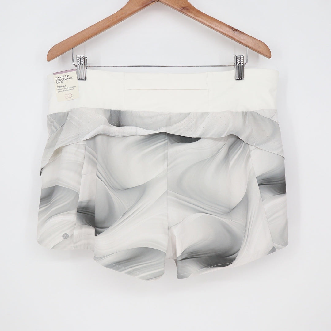 Calia Kick It Up Performance Running Shorts Dune Print Grey XL