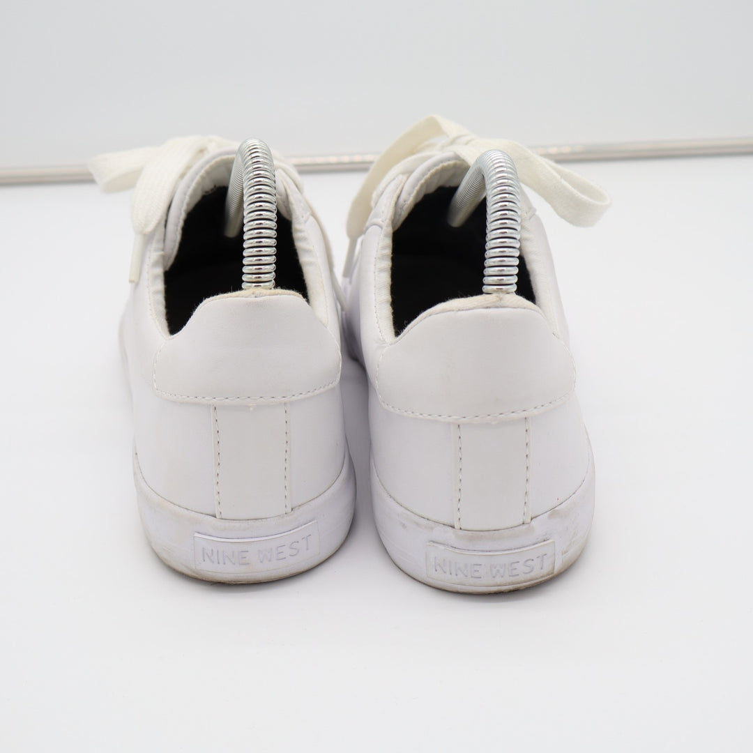 Nine West Layna Womens US 8M Trainers Shoes White Leather Athletic Sneakers