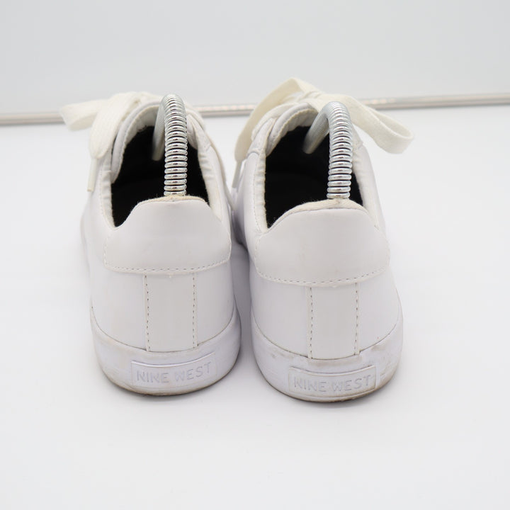 Nine West Layna Womens US 8M Trainers Shoes White Leather Athletic Sneakers