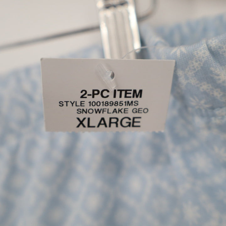 Charter Club Intimates Pajama Pants Womens XL Blue Snowflake Cotton Straight Leg