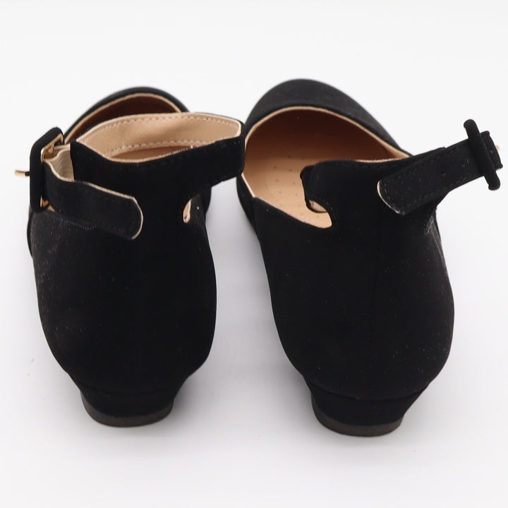 Dream Pairs Wedge Flats Womens 7.5 Revona Black Ankle Strap Pointed Toe Good