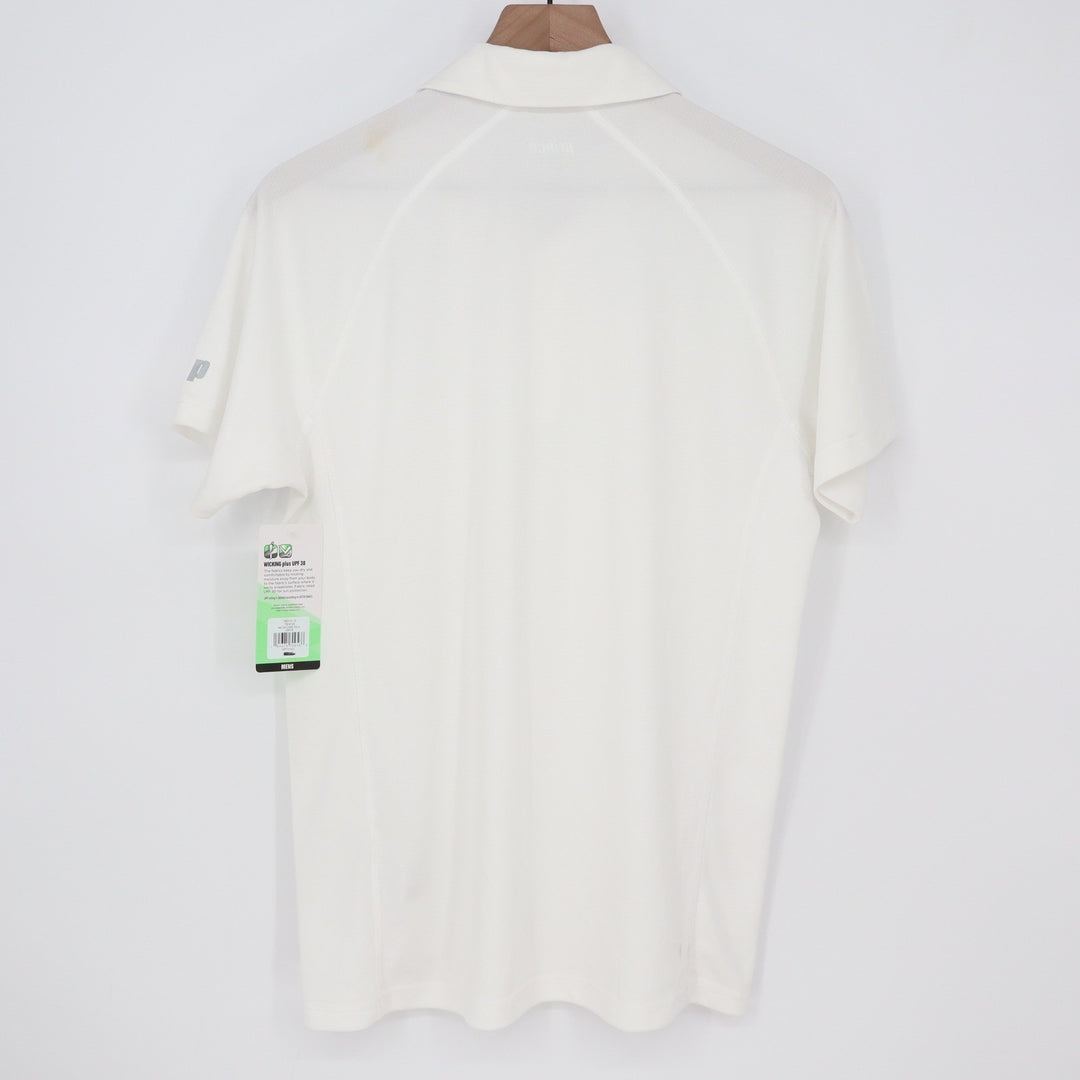 Prince Mens Match Core Polo Shirt White Short Sleeve Tennis Size S