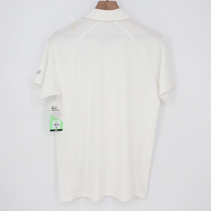 Prince Mens Match Core Polo Shirt White Short Sleeve Tennis Size S