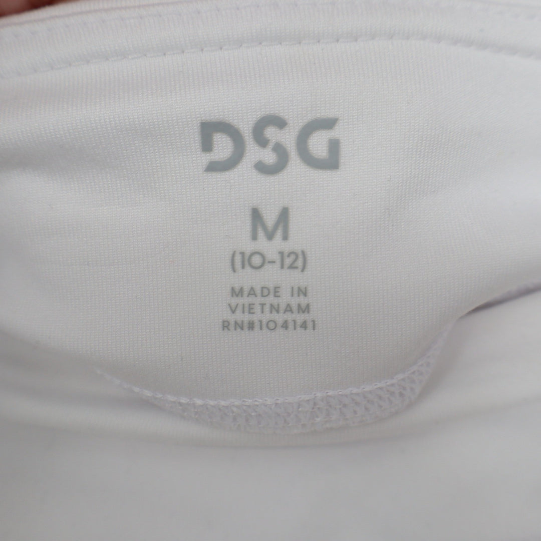 DSG Girls Performance Mid Rise Shortie White Athletic Shorts Size M 10-12 3in