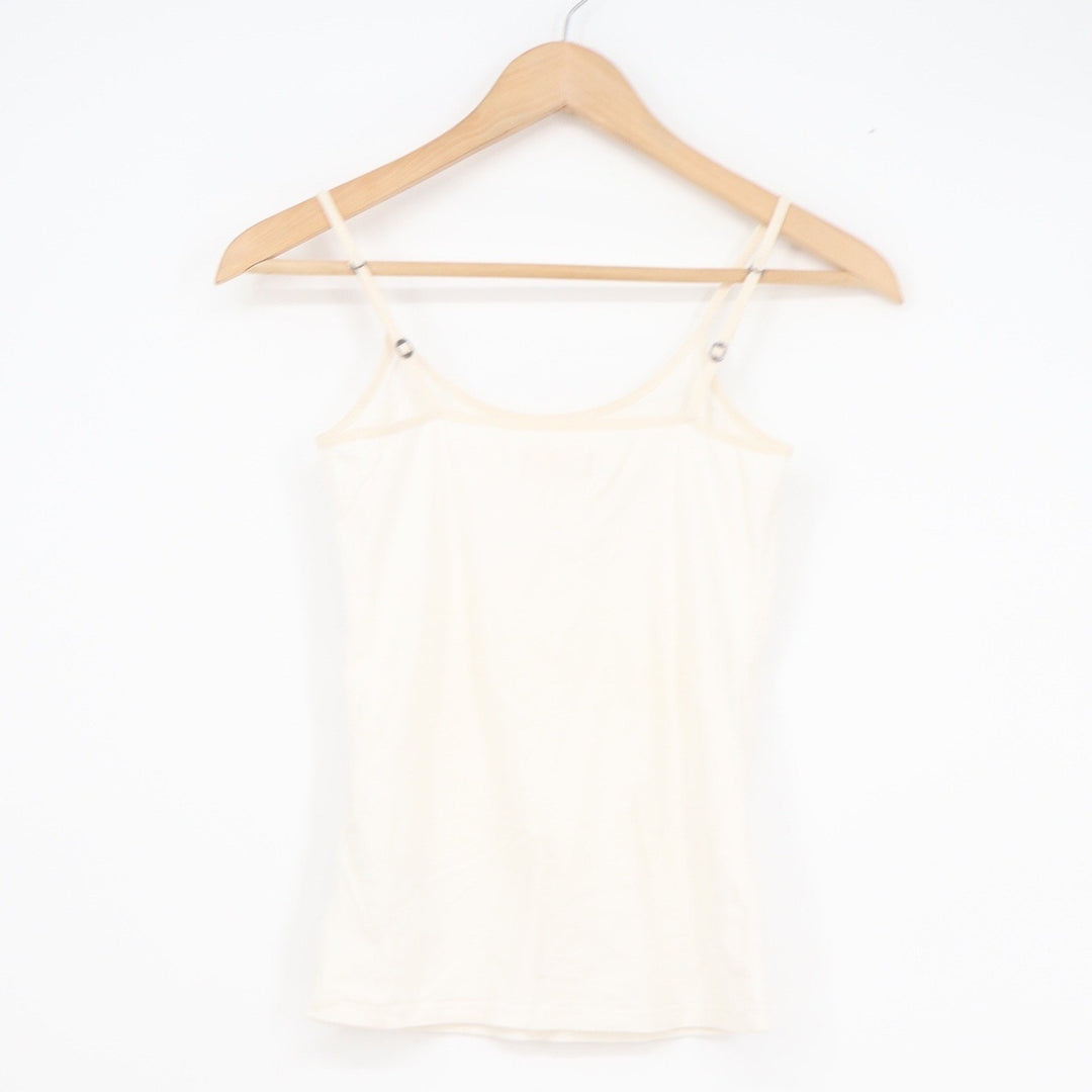 Hollister Womens Cream Cotton Blend Adjustable Strap Camisole Tank Top Small