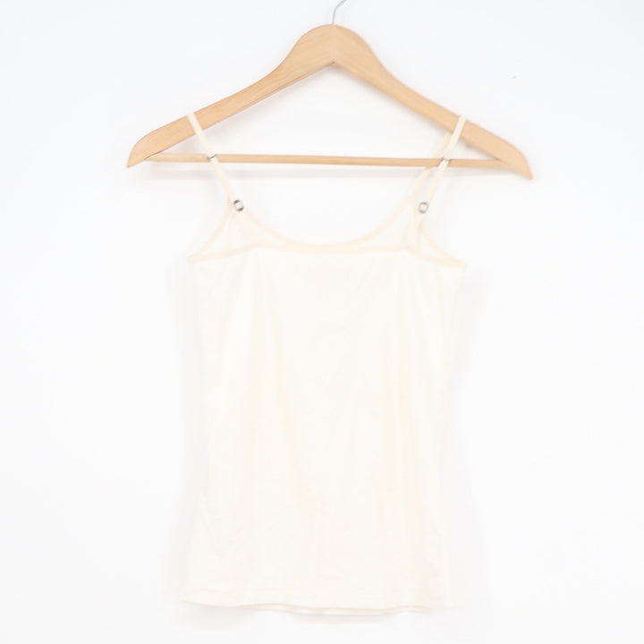 Hollister Womens Cream Cotton Blend Adjustable Strap Camisole Tank Top Small