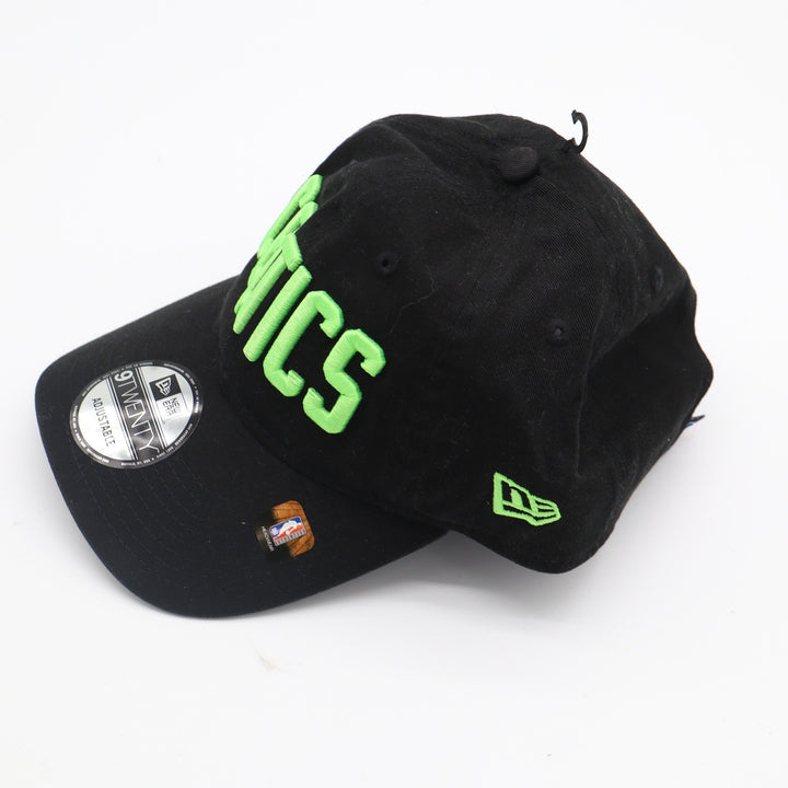 New Era 9TWENTY Boston Celtics Hat Black Neon Green Adjustable NBA Cap 60589943