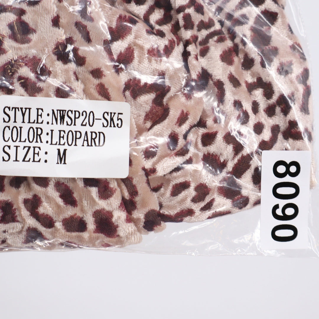 Naked Wardrobe The Statement Leopard Velvet Ruched Mini Skirt Medium