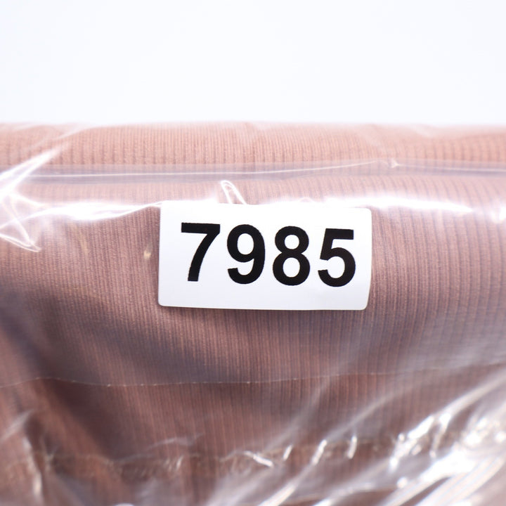 Naked Wardrobe Ribbed Corset Midi Dress Mauve Tan Large