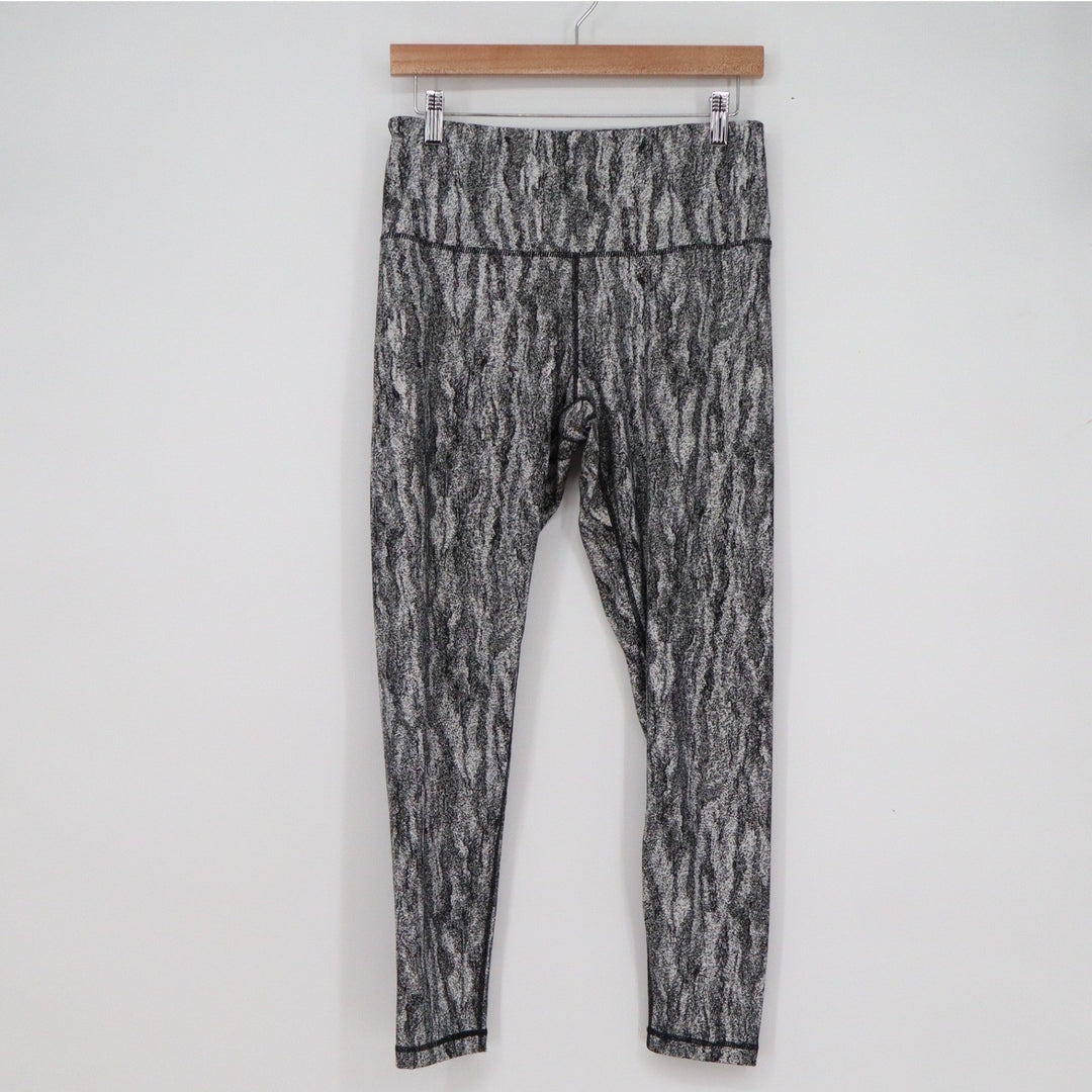 Kirkland Signature Womens Black White Abstract Print Active Leggings Large