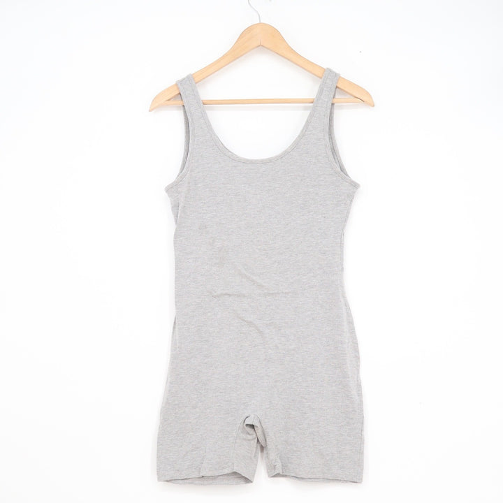 JNK Womens Heather Gray Cotton Spandex Sleeveless Romper Unitard Large