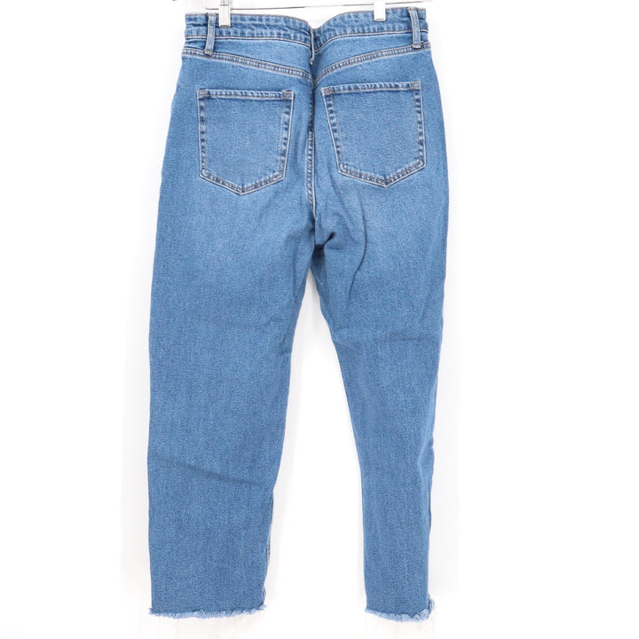 Wild Fable Womens High Rise Straight Leg Raw Hem Blue Jeans Size 12
